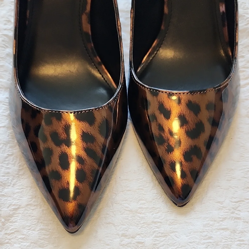 Marc Fisher Brown Leopard Print Heels - Picture 6 of 8
